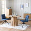 Set van 2 AREN blauwe stoffen stoelen